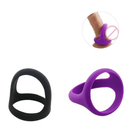 3_Holes_Cock_Ring_with_Strong_Grip_Black_Color_Men_penis_Cock_Ring